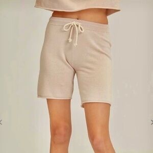 NakedCashmere Tan Organic Cotton Cashmere Bermuda Hailey Shorts